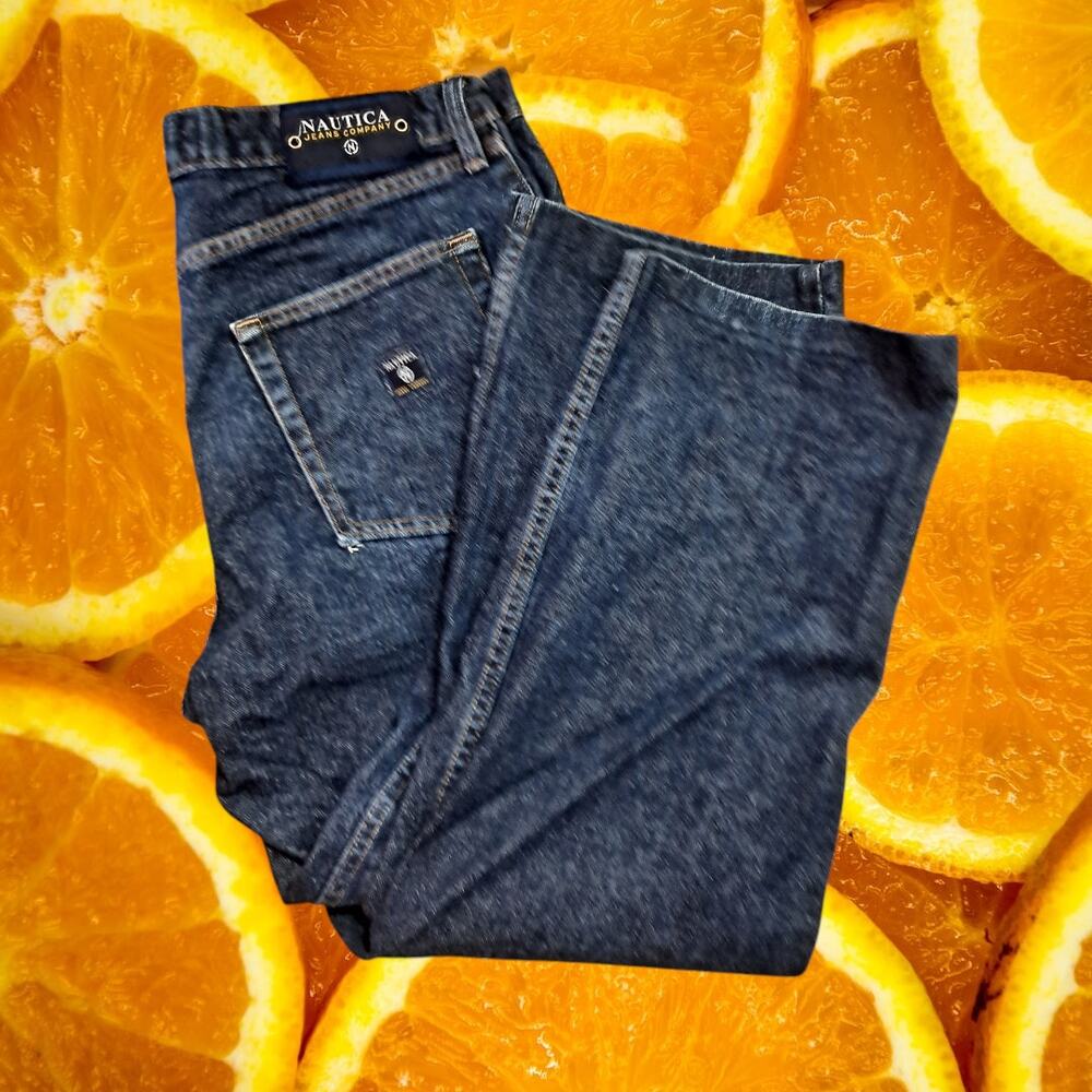 Nautica Jeans‎ Company Men's Blue Vintage Straight Leg Stretch Jeans Size 36x27